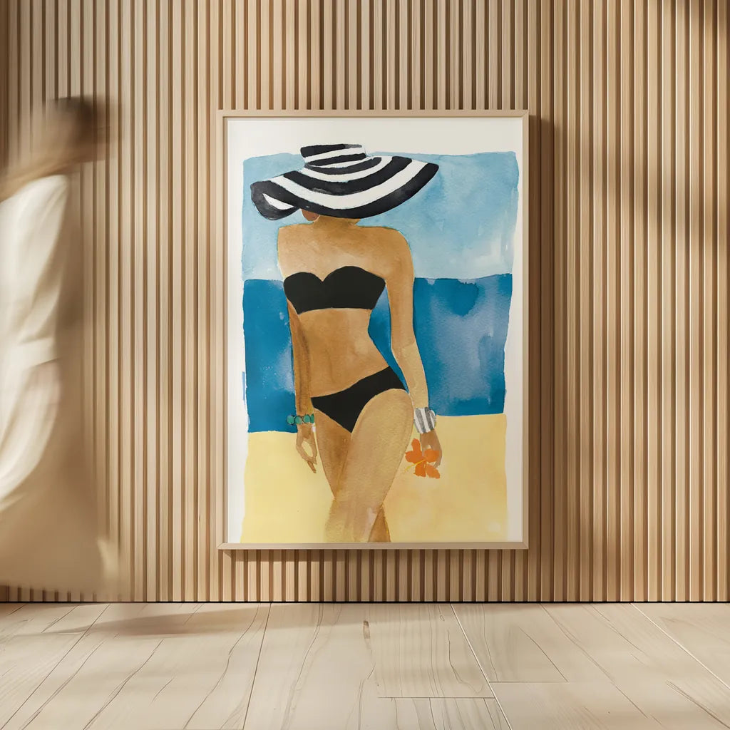 Mallorca Girl No Words by Mercedes Lopez Charro. shown as over sized large wall art. Available as an archival giclee rolled canvas, fine art paper, or poster print. SKU 81062h.