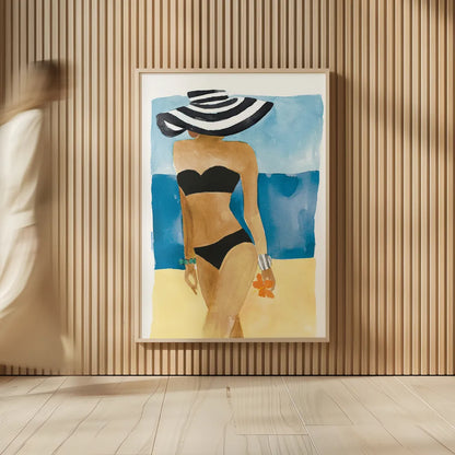 Mallorca Girl No Words by Mercedes Lopez Charro. shown as over sized large wall art. Available as an archival giclee rolled canvas, fine art paper, or poster print. SKU 81062h.