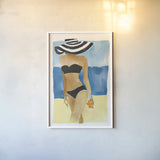 Mallorca Girl No Words by Mercedes Lopez Charro. shown as a paper print in a white frame. Available as a archival giclee rolled canvas, fine art paper, or poster print. SKU 81062h.
