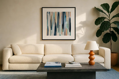 Marine by Mercedes Lopez Charro. Displayed in a glass frame with matte in a clean modern living room. Available as an archival giclee rolled canvas, fine art paper, or poster print. SKU 101398a.