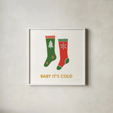 Merry Everything I by Mercedes Lopez Charro. Shown in a crisp white glass frame for a clean and minimalist style. Available as an archival giclee rolled canvas, fine art paper, or poster print. SKU 79827a.