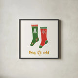 Merry Everything I Script by Mercedes Lopez Charro. Shown in a sleek black glass frame for a contemporary gallery look. Available as an archival giclee rolled canvas, fine art paper, or poster print. SKU 79961a.