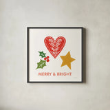 Merry Everything II by Mercedes Lopez Charro. Shown in a sleek black glass frame for a contemporary gallery look. Available as an archival giclee rolled canvas, fine art paper, or poster print. SKU 79828a.
