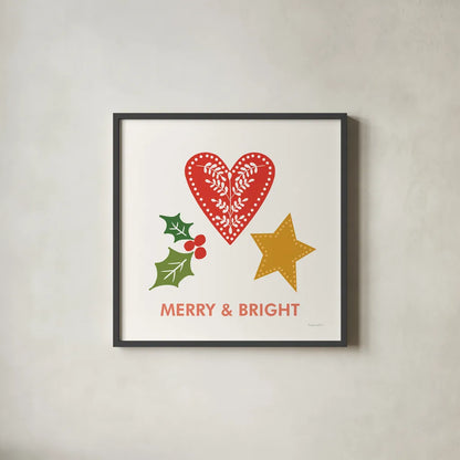 Merry Everything II by Mercedes Lopez Charro. Shown in a sleek black glass frame for a contemporary gallery look. Available as an archival giclee rolled canvas, fine art paper, or poster print. SKU 79828a.