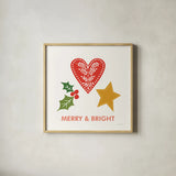 Merry Everything II by Mercedes Lopez Charro. Shown in a natural wood glass frame for a timeless modern aesthetic. Available as an archival giclee rolled canvas, fine art paper, or poster print. SKU 79828a.