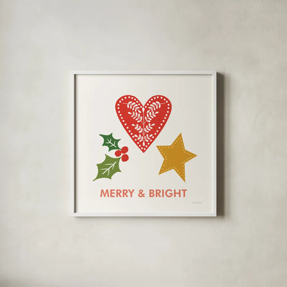 Merry Everything II by Mercedes Lopez Charro. Shown in a crisp white glass frame for a clean and minimalist style. Available as an archival giclee rolled canvas, fine art paper, or poster print. SKU 79828a.
