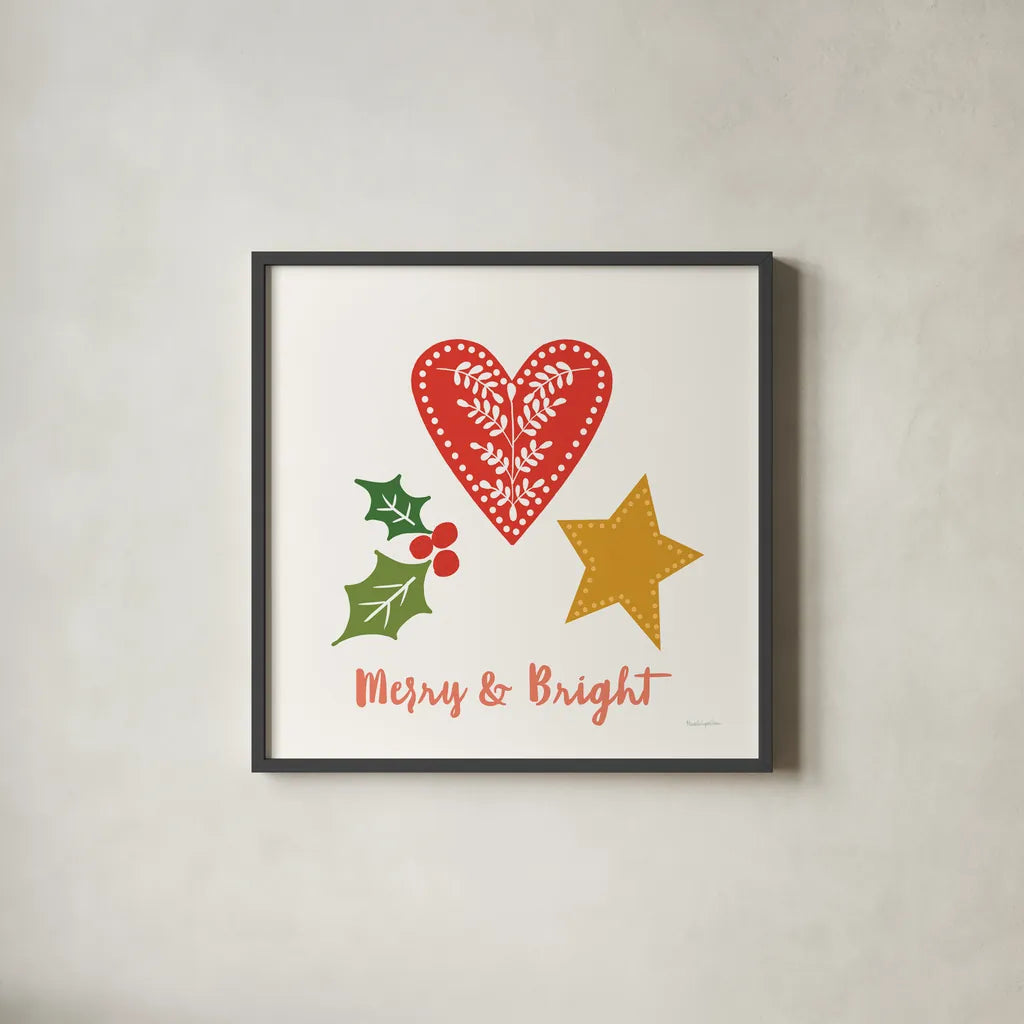 Merry Everything II Script by Mercedes Lopez Charro. Shown in a sleek black glass frame for a contemporary gallery look. Available as an archival giclee rolled canvas, fine art paper, or poster print. SKU 79962a.