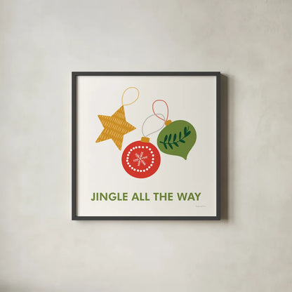 Merry Everything III by Mercedes Lopez Charro. Shown in a sleek black glass frame for a contemporary gallery look. Available as an archival giclee rolled canvas, fine art paper, or poster print. SKU 79829a.