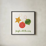 Merry Everything III Script by Mercedes Lopez Charro. Shown in a sleek black glass frame for a contemporary gallery look. Available as an archival giclee rolled canvas, fine art paper, or poster print. SKU 79963a.