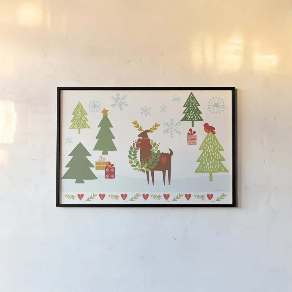 Merry Everything V by Mercedes Lopez Charro. shown as a paper print in a black flame. Available as a archival giclee rolled canvas, fine art paper, or poster print. SKU 79831i.