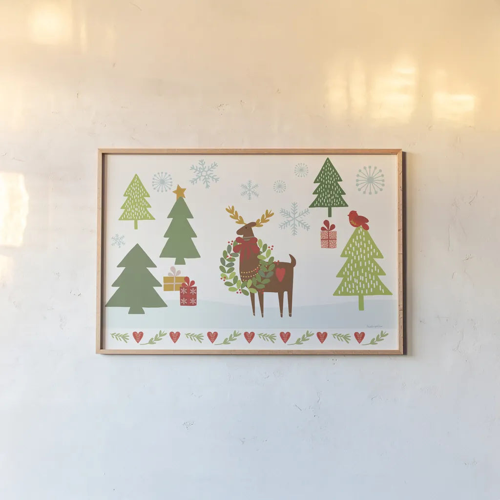Merry Everything V by Mercedes Lopez Charro. shown as a paper print in a natural frame. Available as a archival giclee rolled canvas, fine art paper, or poster print. SKU 79831i.