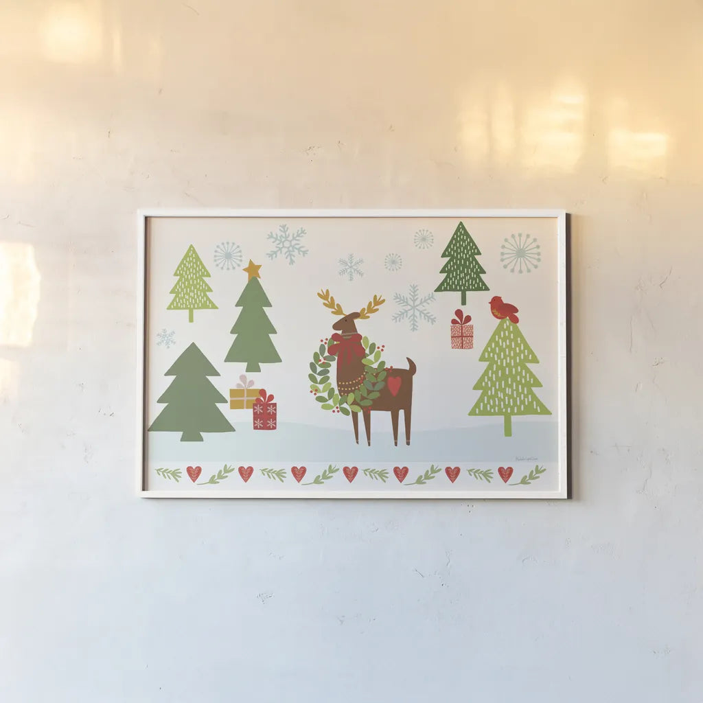 Merry Everything V by Mercedes Lopez Charro. shown as a paper print in a white frame. Available as a archival giclee rolled canvas, fine art paper, or poster print. SKU 79831i.