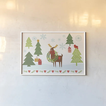 Merry Everything V by Mercedes Lopez Charro. shown as a paper print in a white frame. Available as a archival giclee rolled canvas, fine art paper, or poster print. SKU 79831i.