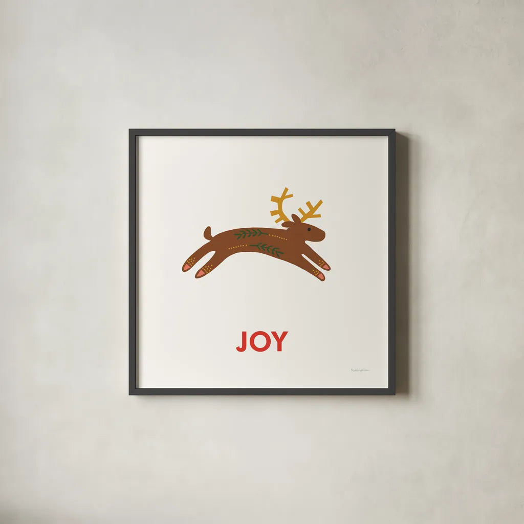 Merry Everything VI by Mercedes Lopez Charro. Shown in a sleek black glass frame for a contemporary gallery look. Available as an archival giclee rolled canvas, fine art paper, or poster print. SKU 79832a.