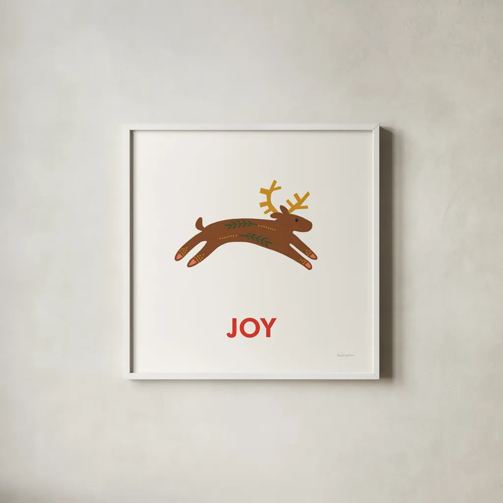 Merry Everything VI by Mercedes Lopez Charro. Shown in a crisp white glass frame for a clean and minimalist style. Available as an archival giclee rolled canvas, fine art paper, or poster print. SKU 79832a.