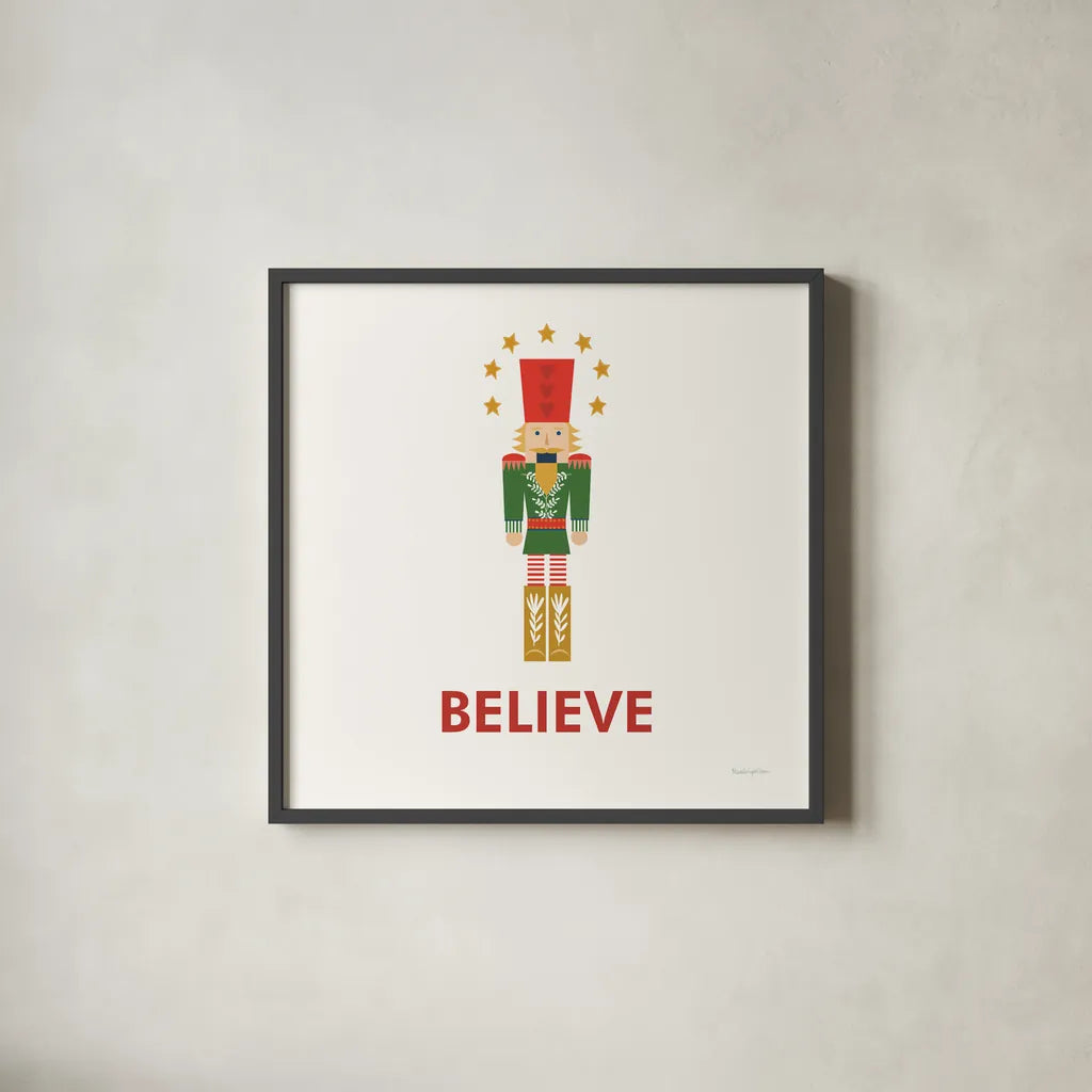 Merry Everything VII by Mercedes Lopez Charro. Shown in a sleek black glass frame for a contemporary gallery look. Available as an archival giclee rolled canvas, fine art paper, or poster print. SKU 79833a.