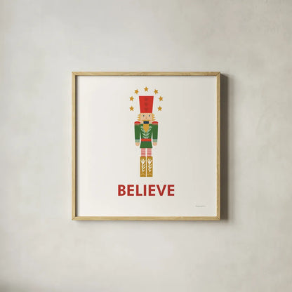 Merry Everything VII by Mercedes Lopez Charro. Shown in a natural wood glass frame for a timeless modern aesthetic. Available as an archival giclee rolled canvas, fine art paper, or poster print. SKU 79833a.