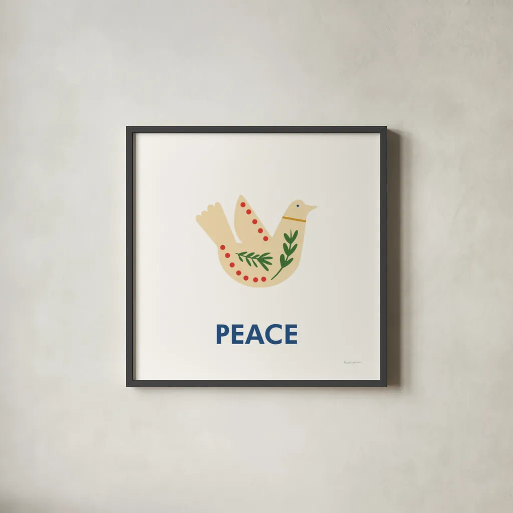 Merry Everything VIII by Mercedes Lopez Charro. Shown in a sleek black glass frame for a contemporary gallery look. Available as an archival giclee rolled canvas, fine art paper, or poster print. SKU 79834a.