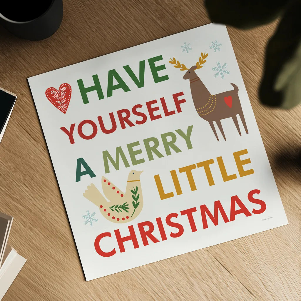 Merry Everything XI by Mercedes Lopez Charro. Shown as a detailed flat fine art print, highlighting archival giclee quality. Available as an archival giclee rolled canvas, fine art paper, or poster print. SKU 79837a.