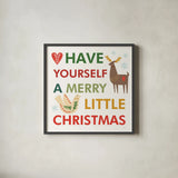 Merry Everything XI by Mercedes Lopez Charro. Shown in a sleek black glass frame for a contemporary gallery look. Available as an archival giclee rolled canvas, fine art paper, or poster print. SKU 79837a.