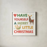 Merry Everything XI by Mercedes Lopez Charro. Shown in a crisp white glass frame for a clean and minimalist style. Available as an archival giclee rolled canvas, fine art paper, or poster print. SKU 79837a.