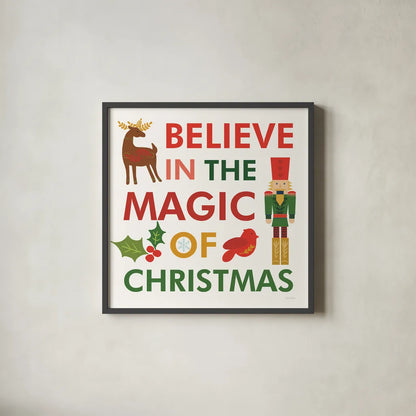 Merry Everything XII by Mercedes Lopez Charro. Shown in a sleek black glass frame for a contemporary gallery look. Available as an archival giclee rolled canvas, fine art paper, or poster print. SKU 79838a.