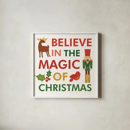 Merry Everything XII by Mercedes Lopez Charro. Shown in a crisp white glass frame for a clean and minimalist style. Available as an archival giclee rolled canvas, fine art paper, or poster print. SKU 79838a.