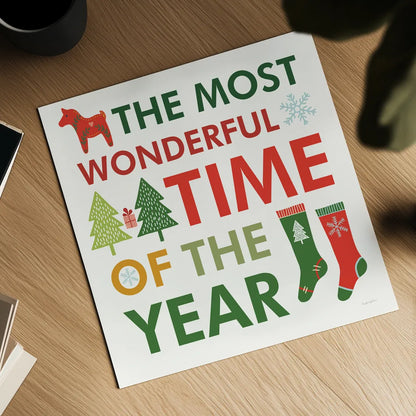 Merry Everything XIII by Mercedes Lopez Charro. Shown as a detailed flat fine art print, highlighting archival giclee quality. Available as an archival giclee rolled canvas, fine art paper, or poster print. SKU 79839a.