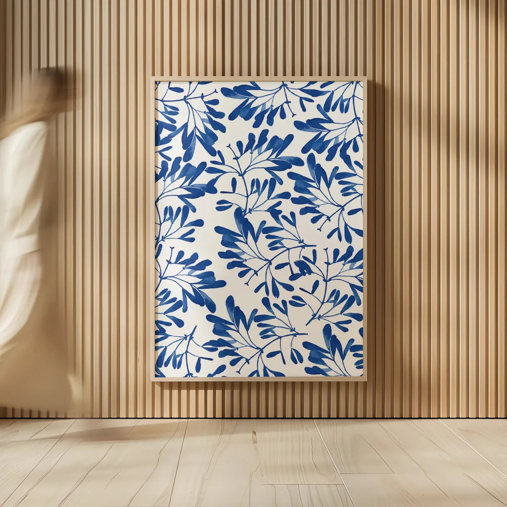 Modern Leaves II by Mercedes Lopez Charro. shown as over sized large wall art. Available as an archival giclee rolled canvas, fine art paper, or poster print. SKU 77492h.