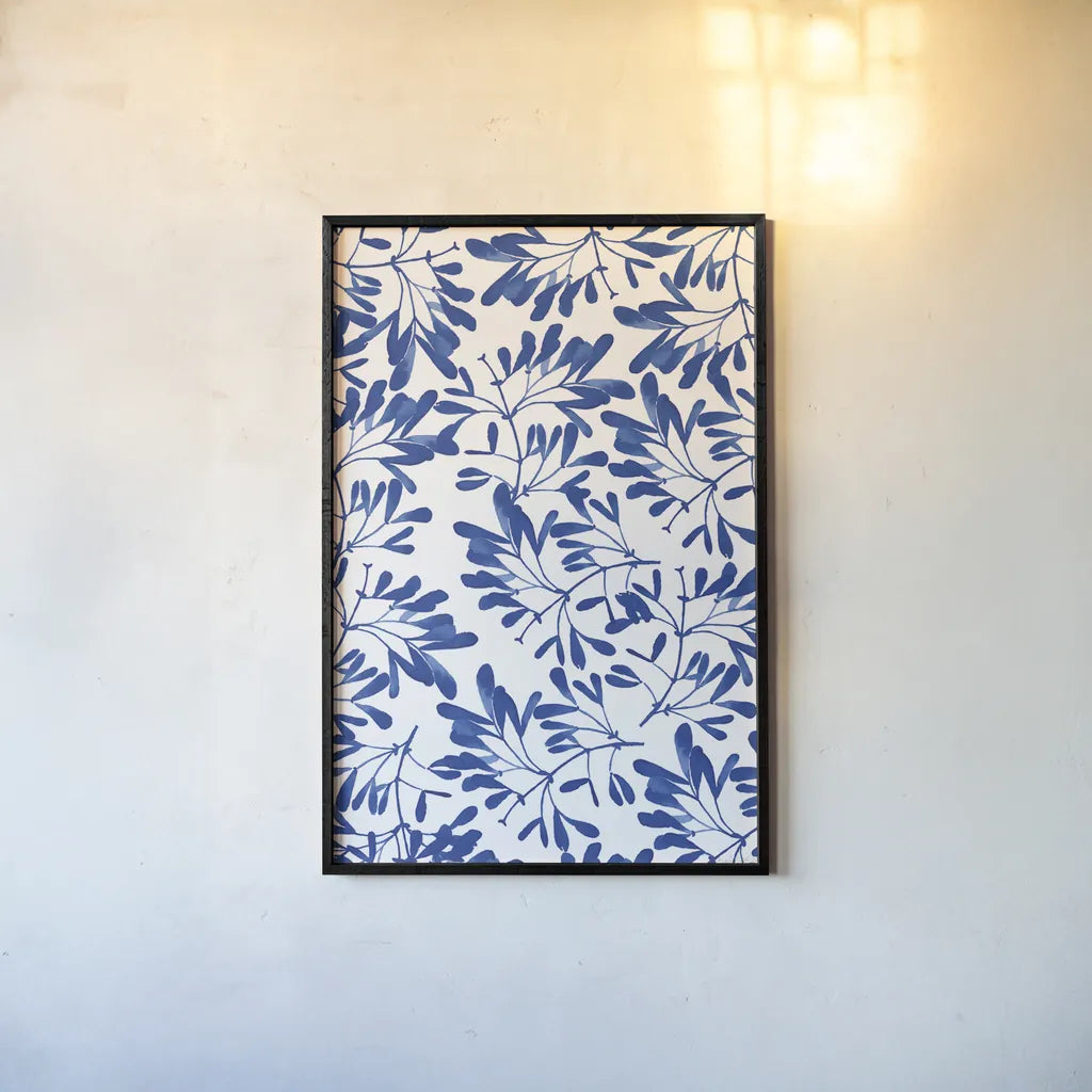 Modern Leaves II by Mercedes Lopez Charro. shown as a paper print in a black flame. Available as a archival giclee rolled canvas, fine art paper, or poster print. SKU 77492h.