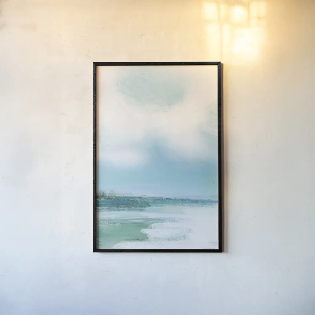 Morning Swim by Mercedes Lopez Charro. shown as a paper print in a black flame. Available as a archival giclee rolled canvas, fine art paper, or poster print. SKU 70161h.