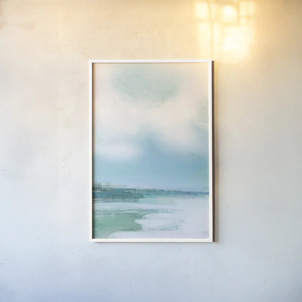 Morning Swim by Mercedes Lopez Charro. shown as a paper print in a white frame. Available as a archival giclee rolled canvas, fine art paper, or poster print. SKU 70161h.