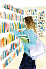 Never Enough Books II by Mercedes Lopez Charro. SKU 98645h. Archival Giclee Fine art print for wall decor.