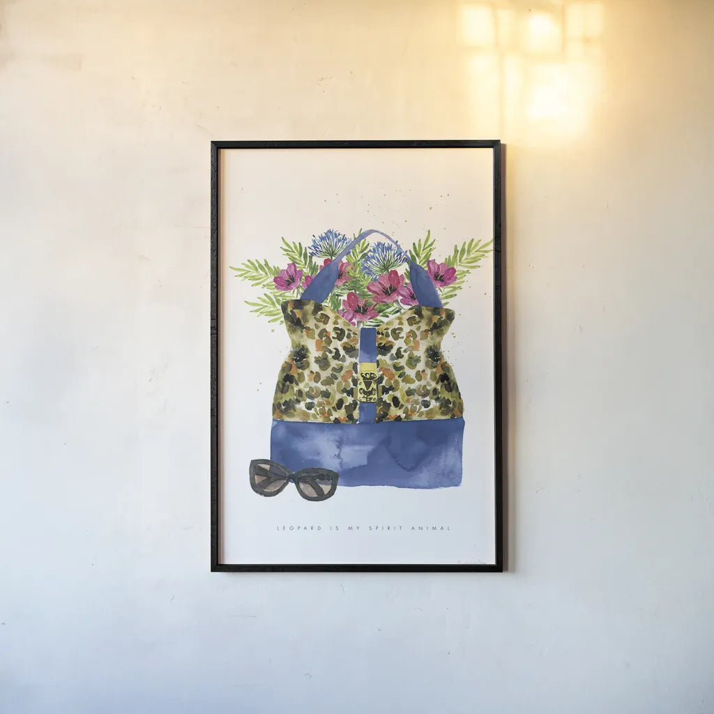 On the Wild Side I by Mercedes Lopez Charro. shown as a paper print in a black flame. Available as a archival giclee rolled canvas, fine art paper, or poster print. SKU 70150h.