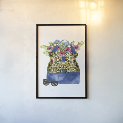 On the Wild Side I by Mercedes Lopez Charro. shown as a paper print in a black flame. Available as a archival giclee rolled canvas, fine art paper, or poster print. SKU 70150h.