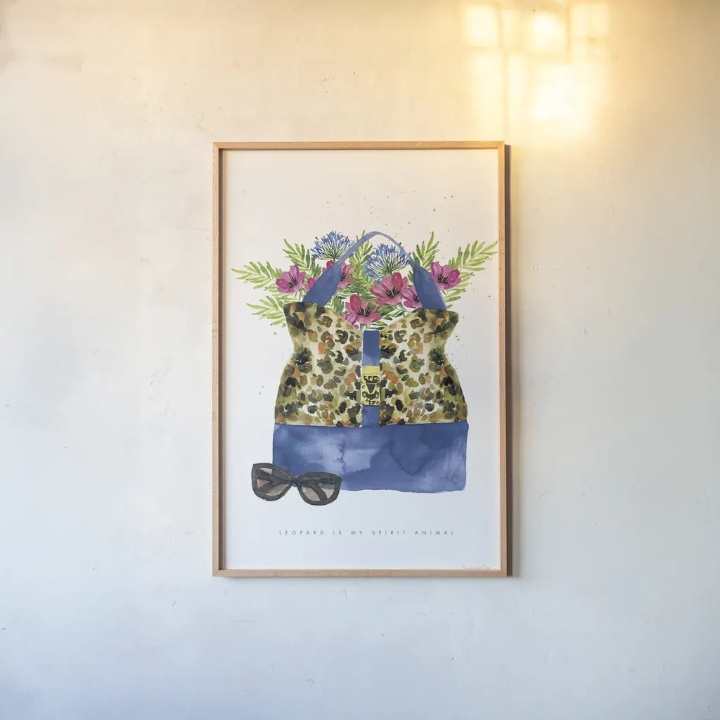 On the Wild Side I by Mercedes Lopez Charro. shown as a paper print in a natural frame. Available as a archival giclee rolled canvas, fine art paper, or poster print. SKU 70150h.