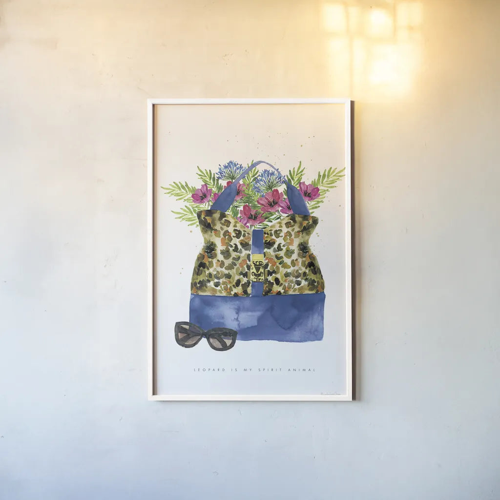 On the Wild Side I by Mercedes Lopez Charro. shown as a paper print in a white frame. Available as a archival giclee rolled canvas, fine art paper, or poster print. SKU 70150h.