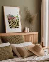 On the Wild Side IV by Mercedes Lopez Charro. shown as a paper print in a natural frame. Available as a archival giclee rolled canvas, fine art paper, or poster print. SKU 70153h.