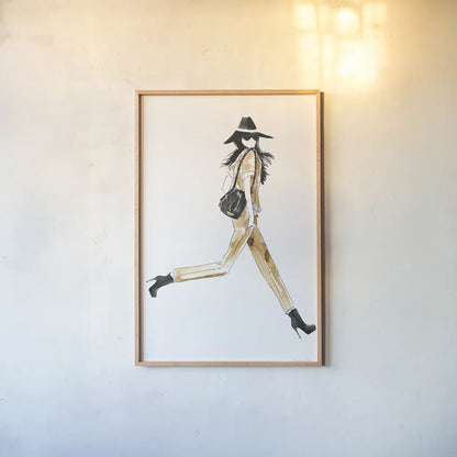 Out On the Town I by Mercedes Lopez Charro. shown as a paper print in a natural frame. Available as a archival giclee rolled canvas, fine art paper, or poster print. SKU 67036h.