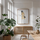 Out On the Town II by Mercedes Lopez Charro. shown as a print in a natural wood frame in a dining room. Available as a archival giclee rolled canvas, fine art paper, or poster print. SKU 67037h.