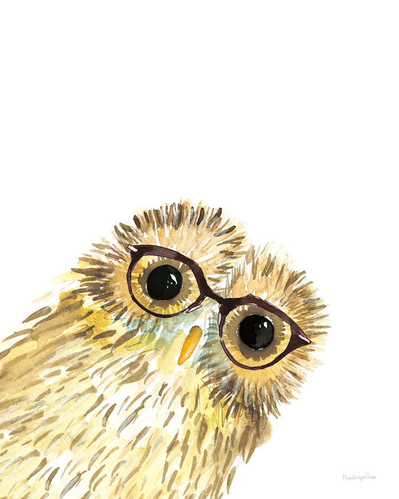 Owl in Glasses by Mercedes Lopez Charro