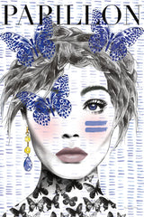 Papillon by Mercedes Lopez Charro. SKU 64613h. Archival Giclee Fine art print for wall decor.