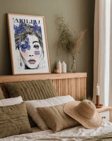 Papillon by Mercedes Lopez Charro. shown as a paper print in a natural frame. Available as a archival giclee rolled canvas, fine art paper, or poster print. SKU 64613h.