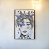 Papillon by Mercedes Lopez Charro. shown as a paper print in a black flame. Available as a archival giclee rolled canvas, fine art paper, or poster print. SKU 64613h.