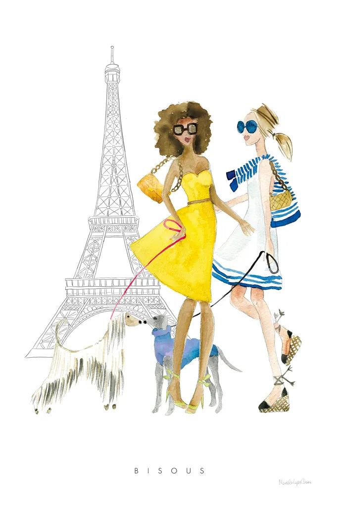 Paris Girlfriend I by Mercedes Lopez Charro. SKU 74419h. Archival Giclee Fine art print for wall decor.