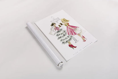 Paris Girlfriends II by Mercedes Lopez Charro. shown as a rolled paper print. Available as archival giclee rolled canvas, fine art paper, or poster print. SKU 74420h.