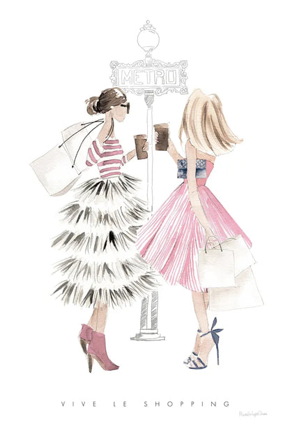 Paris Girlfriends II Pastel by Mercedes Lopez Charro. SKU 77187h. Archival Giclee Fine art print for wall decor.