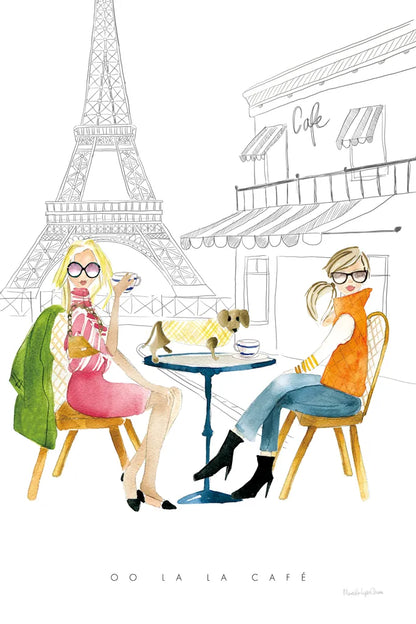 Paris Girlfriends III by Mercedes Lopez Charro. SKU 74421h. Archival Giclee Fine art print for wall decor.