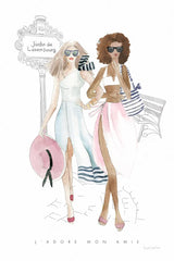 Paris Girlfriends IV Pastel by Mercedes Lopez Charro. SKU 77188h. Archival Giclee Fine art print for wall decor.