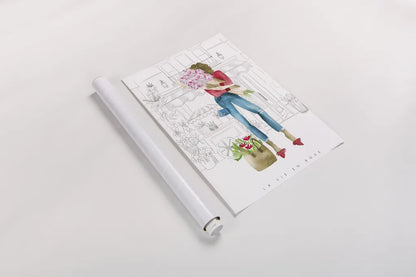 Paris Girlfriends V by Mercedes Lopez Charro. shown as a rolled paper print. Available as archival giclee rolled canvas, fine art paper, or poster print. SKU 74423h.